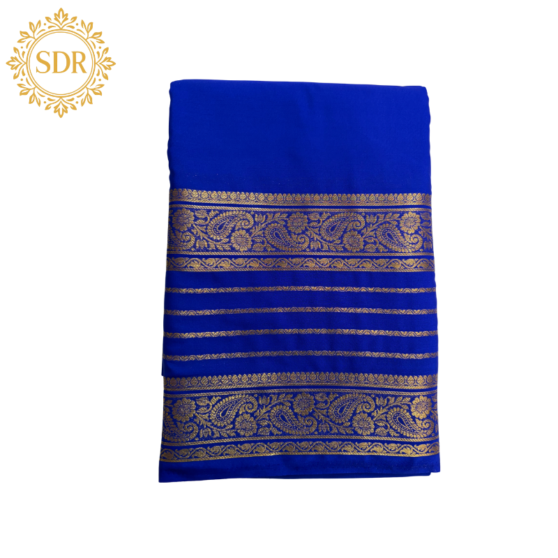 Untitled design (1) Semi Mysore Crepe Silk Saree with Zari Stripes - Image 1