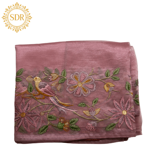 Elegant Organza Saree with Intricate Embroidery