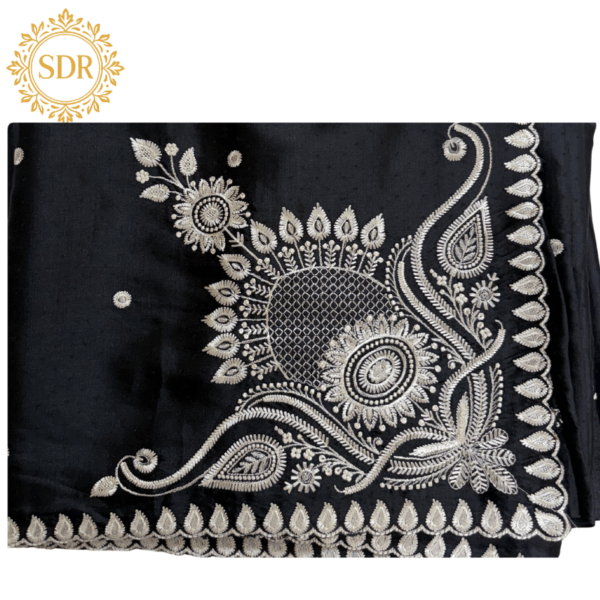 Satin Tussar Pallu With Kashmiri Pallu