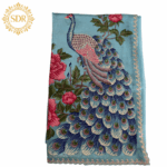 Pure Tissue Saree with Korean Machinery Work – Peacock Design - Image 2