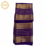 Semi Mysore Crepe Silk Saree with Zari Stripes - Image 2