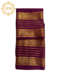 Semi Mysore Crepe Silk Saree with Zari Stripes - Image 2