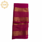 Semi Mysore Crepe Silk Saree with Zari Stripes - Image 2
