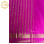 Semi Mysore Crepe Silk Saree with Zari Stripes - Image 3