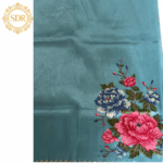 Pure Tissue Saree with Korean Machinery Work – Peacock Design - Image 3
