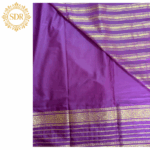 Semi Mysore Crepe Silk Saree with Zari Stripes - Image 4