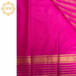 Semi Mysore Crepe Silk Saree with Zari Stripes - Image 4