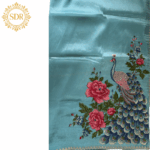 Pure Tissue Saree with Korean Machinery Work – Peacock Design - Image 4