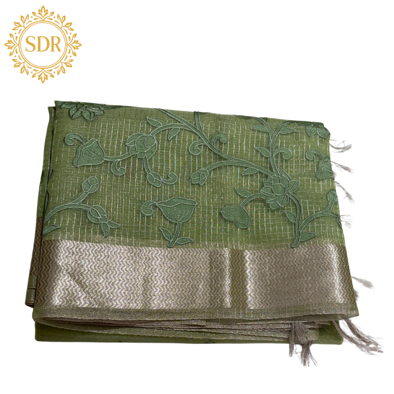 Untitled design (1) Tissue Monga Saree - Image 1