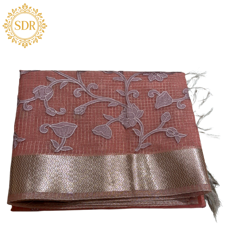 Untitled design (1) Tissue Monga Saree - Image 1