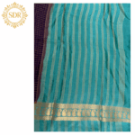 Semi Mysore Crepe Silk Saree – Elegant Checkered Weave with Contrast Border - Image 3