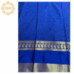 Semi Mysore Crepe Silk Saree – Elegant Checkered Weave with Contrast Border - Image 4